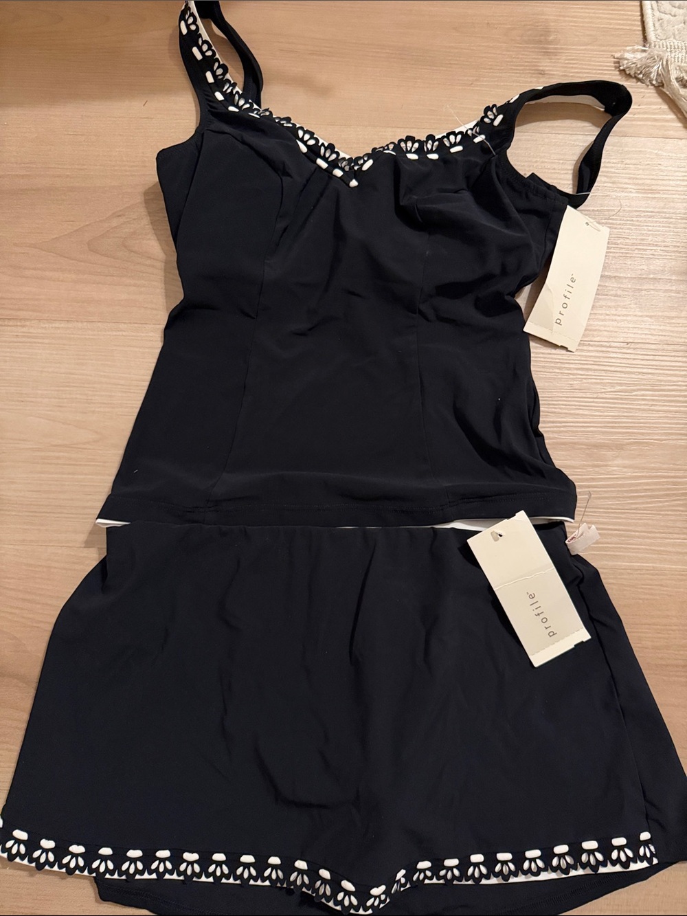 Black Women’s Tankini Set with Skirt